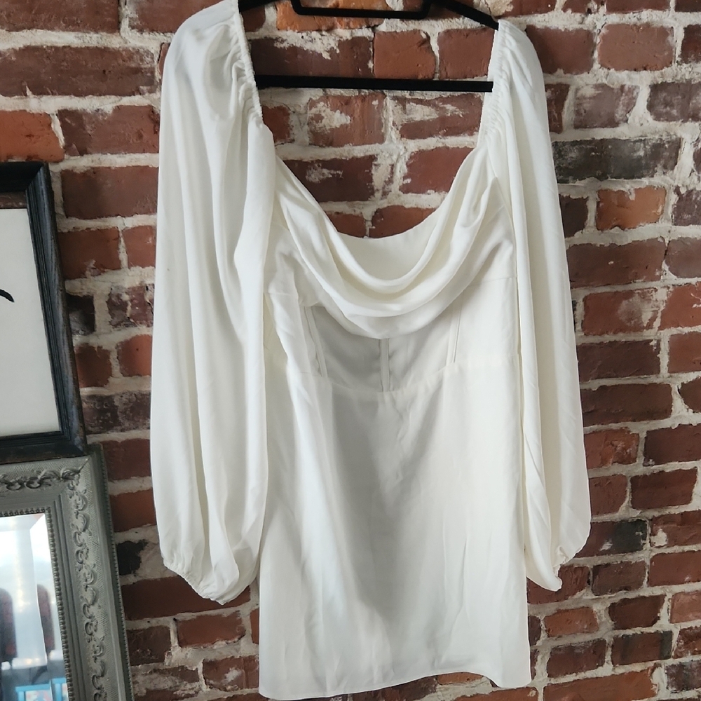 Cream Draped Dress, by Princess Polly